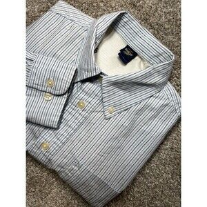 OshKosh Long Sleeve Button Down Adult Size Small Blue White Stripes Cotton